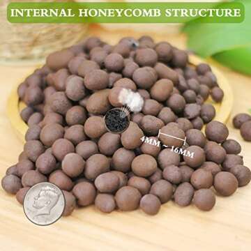 Halatool 10 LB Leca Clay Pebbles for Plants 4mm-16mm Clay Balls 100% Natural Hydroton Leca Balls for Indoor Plants Hydroponic Growing Gardening Orchids Drainage Decoration Aquaponics