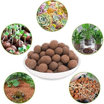 Halatool 10 LB Leca Clay Pebbles for Plants 4mm-16mm Clay Balls 100% Natural Hydroton Leca Balls for Indoor Plants Hydroponic Growing Gardening Orchids Drainage Decoration Aquaponics