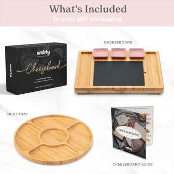 SMIRLY Charcuterie Boards Gift Set: Charcuterie Board Set, Bamboo Cheese Board Set - House Warming Gifts New Home, Wedding Gifts for Couple, Bridal Shower Gift