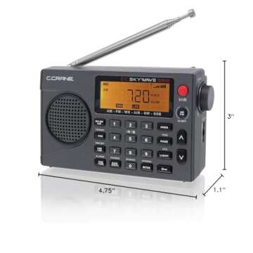 C. Crane CC Skywave SSB AM, FM, Shortwave, NOAA Weather + Alert, Scannable VHF Aviation Band and Single Side Bands Small Battery Operated Portable Travel Radio