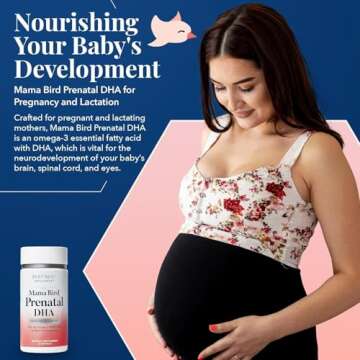 Best Nest Wellness Mama Bird Prenatal DHA - Health Supplement with Omega-3 DHA & EPA - Fish Oil Supplement for Pregnant Women - Supports Fetal Brain & Eye Development - 60 Softgels