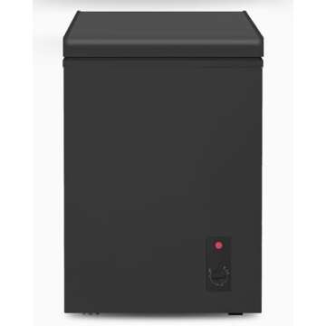 Compact 3.5 Cu Ft Muhub Black Chest Freezer - Energy Efficient & Adjustable