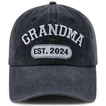 Embroidered Caps for New Grandparents - Gift Set 2024