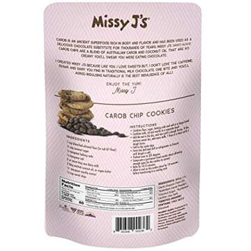 Missy J's Organic Carob Chips 3 Pack | Carob Made w/Coconut Sugar, Vegan and Gluten-Free | Healthy Caffeine Free Substitute for Chocolate, Perfect for Snacks and Treats