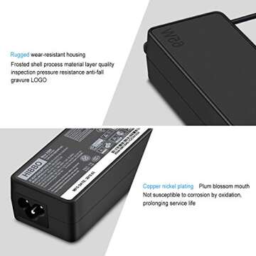 Charger for Lenovo Laptop [UL Safety Certified] Thinkpad, Yoga,Chromebook Computer 65W 45W USB C Fast Power Adapte