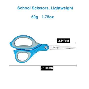 LIVINGO Scissors for School - Sharp Pointed Tip All Purpose Scissors Students Teachers Crafts Middle High School College Office Home, Right & Left Handed Scissors, Blue, Green, Purple, 3 Pack, 7 Inch