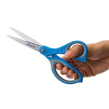 LIVINGO Scissors for School - Sharp Pointed Tip All Purpose Scissors Students Teachers Crafts Middle High School College Office Home, Right & Left Handed Scissors, Blue, Green, Purple, 3 Pack, 7 Inch