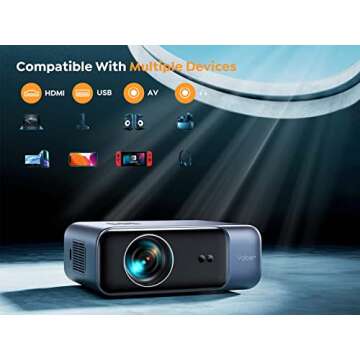 4K WiFi 6 Projector with Auto Focus & Bluetooth