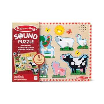 Farm Animals Sound Puzzle - Fun & Interactive Wooden Toy