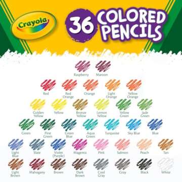 Crayola Colored Pencils Set 36ct for Kids Art Supplies