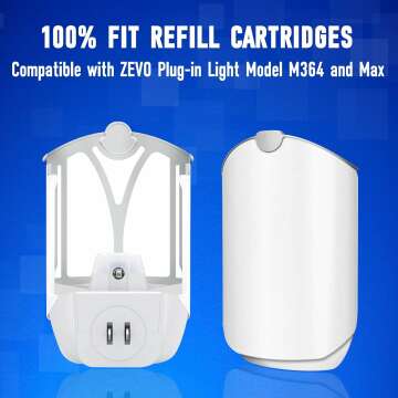 10 Pack Refill Cartridge Kit Compatible with ZEVOM364 and Max Plug-in Light, Replacement Fit for ZEVO (10 Pack)