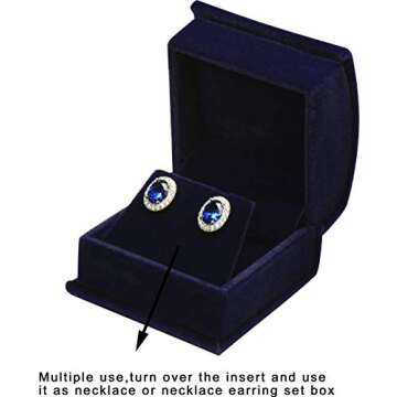 Navy Blue Velvet Jewelry Gift Box for Special Occasions