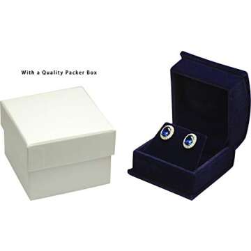 Luxury Navy Blue Velvet Jewelry Gift Box