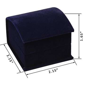 Luxury Navy Blue Velvet Jewelry Gift Box