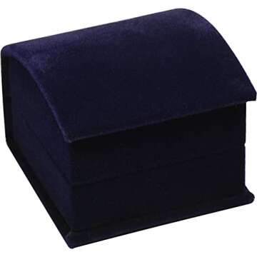 Luxury Navy Blue Velvet Jewelry Gift Box