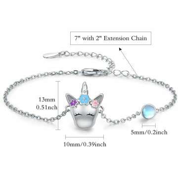 Silver Unicorn Charm Bracelet