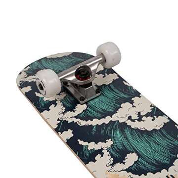 Amrgot Skateboards for Beginners,31*8 inches Complete Skateboards for Kids,Boys,Girls and Adults,7 Layer Maple Wood,Double Kick Deck Concave Standard and Tricks Skateboard