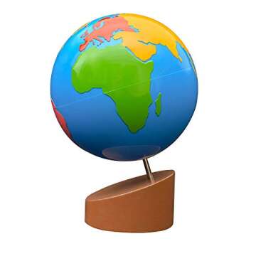 Montessori Globe - World Parts Science and Cultural Geography Materials Continental Globe and Sandpaper Globe Early Education Teaching aids Toys