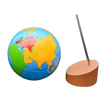 Montessori Globe - World Parts Science and Cultural Geography Materials Continental Globe and Sandpaper Globe Early Education Teaching aids Toys