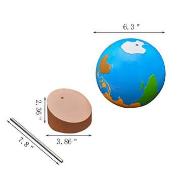 Montessori Globe - World Parts Science and Cultural Geography Materials Continental Globe and Sandpaper Globe Early Education Teaching aids Toys