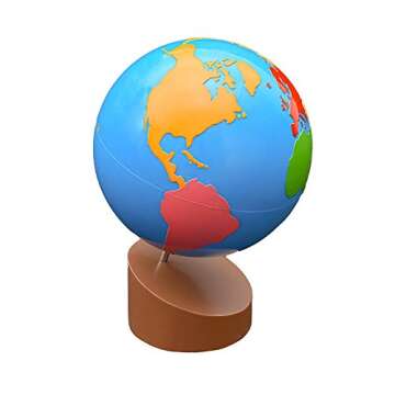 Montessori Globe - World Parts Science and Cultural Geography Materials Continental Globe and Sandpaper Globe Early Education Teaching aids Toys