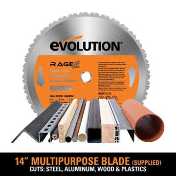 Evolution Power Tools RAGE2 Multi Purpose Cutting Chop Saw, 14-Inch