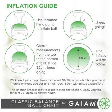 Gaiam Classic Balance Ball Chair for Home and Office