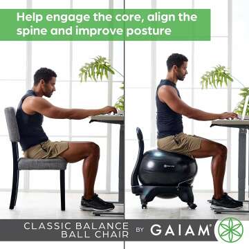 Gaiam Classic Balance Ball Chair for Home and Office