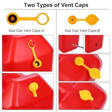 Gas Can Spout Replacement, Gas Can Nozzle, Fuel Can Spout, Upgraded (6Kit-Yellow) with Gas Can Caps, Spout Sealing Caps, Gas Can Vent Caps, Flexible Pour Nozzle Suitable for Most 1/2/5/10 Gal Oil Cans