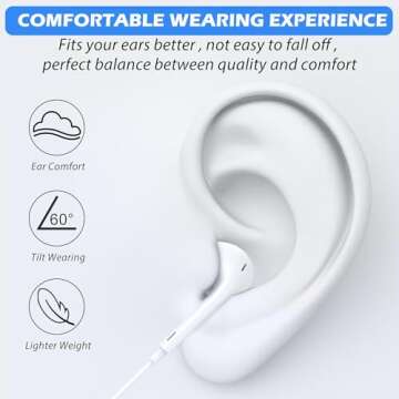 USB C Headphones for iPhone 15 - HiFi Stereo Earbuds