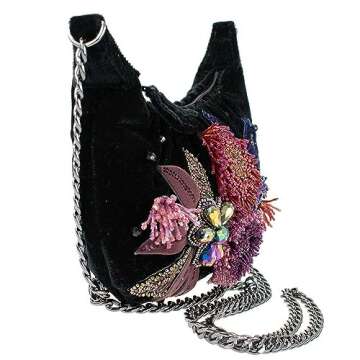 Mary Frances Spark Embellished Mini Crossbody Handbag, Black