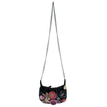 Mary Frances Spark Embellished Mini Crossbody Handbag, Black