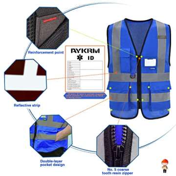 High Visibility Reflective Work Vest with Pockets