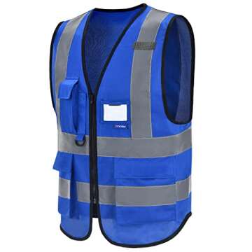 High Visibility Reflective Work Vest with Pockets