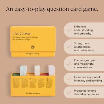 Intelligent Change Get Closer Social Bonding Card Game, Conversation Starters with Fun Questions & Activities, Talking Games for Adults, Icebreaker Game with 100 Question Cards