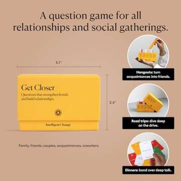 Intelligent Change Get Closer Social Bonding Card Game, Conversation Starters with Fun Questions & Activities, Talking Games for Adults, Icebreaker Game with 100 Question Cards