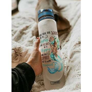 Mermaid Motivational Water Bottle - 64HYDRO PYL2304004