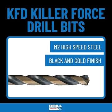 Drill America - KFD29J-PC 29 Piece Heavy Duty High Speed Steel Drill Bit Set with Black and Gold Finish in Round Case (1/16" - 1/2" x 64ths), KFD Series