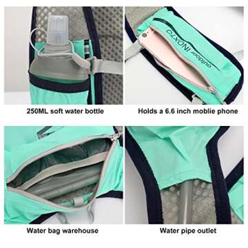 INOXTO Running Hydration Vest Backpack,Lightweight Insulated Pack with 1.5L Water Bladder Bag Daypack for Hiking Trail Running Cycling Race Marathon for Women Men (Light Green)