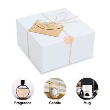 YUEFANBOX White Paper Gift Boxes with Lids 8×8×4 lnches,12Pack, for Gift Packaging, Bridesmaid Proposal Box, Birthday Party Favor Box, Christmas Gift Boxes, Easy Assemble Gift Boxes Bulk