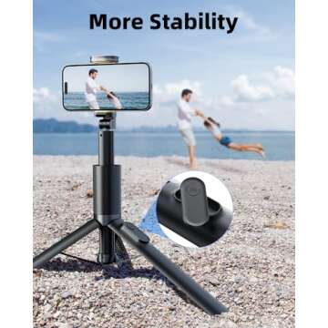 Portable Phone Tripod with Remote for iPhone & Android