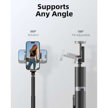 Portable Phone Tripod with Remote for iPhone & Android