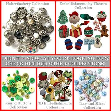 Buttons Galore and More Collection Round Novelty Buttons & Embellishments Based on Variety of Themes, Holidays and Seasons for DIY Crafts, Scrapbooking, Sewing, Cardmaking and other Projects – 50 Pcs