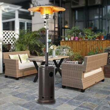 ZIOTHUM 48000 BTU Waterproof Propane Gas Outdoor Heater with Wheels