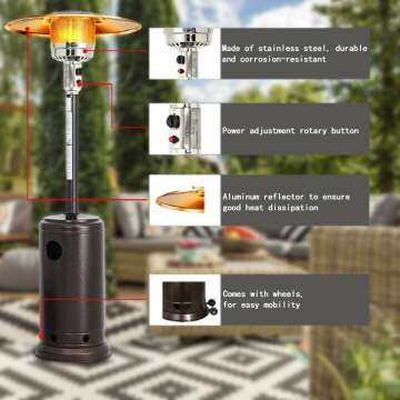 ZIOTHUM 48000 BTU Outdoor Space Heater with Wheels