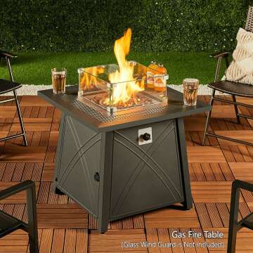 Yaheetech 28" Propane Fire Pit Table for Outdoor Use