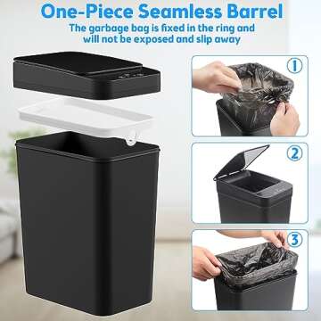 KOEYLE Touchless Garbage Can - 2 Pack, 2.2 Gallon