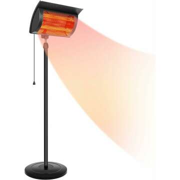 Simple Deluxe Standing Heater for Patio, Outdoor & Balcony - 750W/1500W