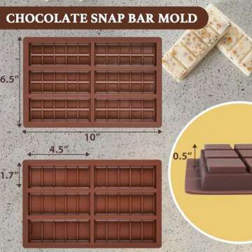 HKNMTT Non-Stick Chocolate Bar Molds for DIY Crafts