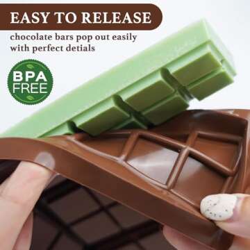 HKNMTT Non-Stick Chocolate Bar Molds for DIY Crafts